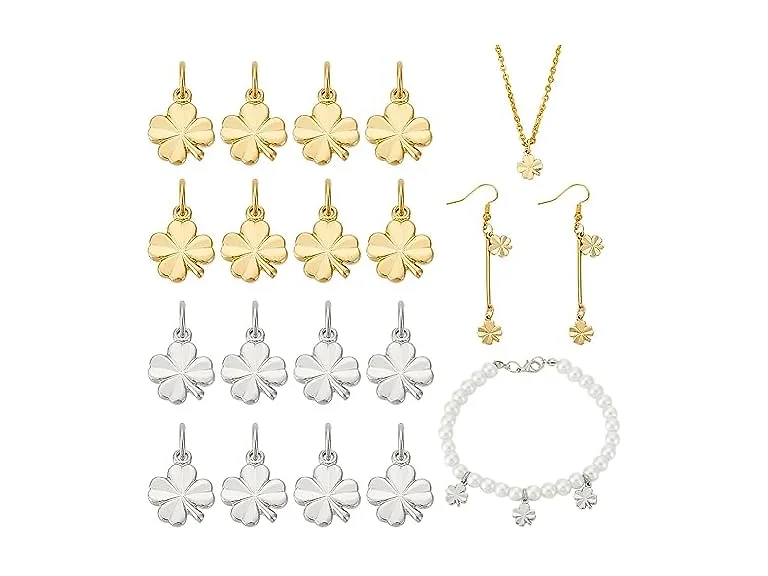 BENECREAT 28 PCS Gold Plated Four Leaf Clover Bra