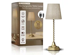 Bell + Howell NB-4127 Beaded Stem Pleated Shade Taupe Lamp