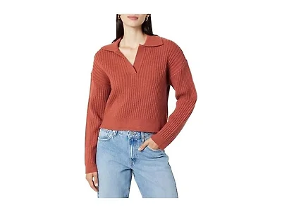 The Drop Marcy Ribbed Collar Relaxed Pullover (XL)