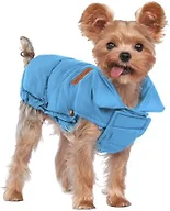 SPACE LION Dog Puffer Jacket, Down Winter Coat, Durable Outdoor Coat for Cold and Windy Conditions, Lightweight & Adjustable Fit Coats for Small Dogs, (Blue, Size10/S)