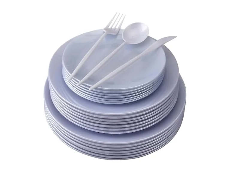 Disposable Opulence White Tableware Set