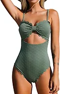 CUPSHE One Piece Scallop Trim Swimsuit