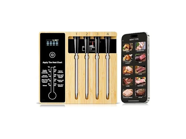 Smart Wireless Meat Thermometer 4 ProbeS