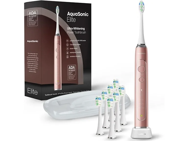 AquaSonic Elite Whitening Toothbrush Rose Gold