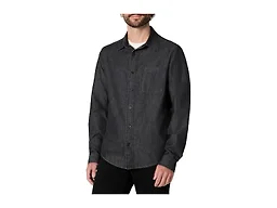Amazon Essentials Men's Regular-Fit Long-Sleeve Button-Down Denim Shirt, Black Wash, Medium