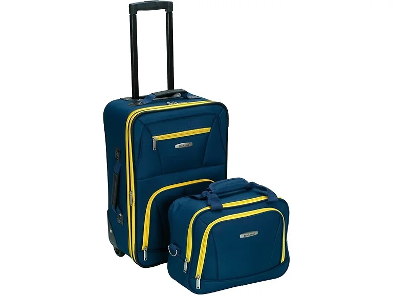 Rockland Fashion Softside Upright Luggage Set, Navy