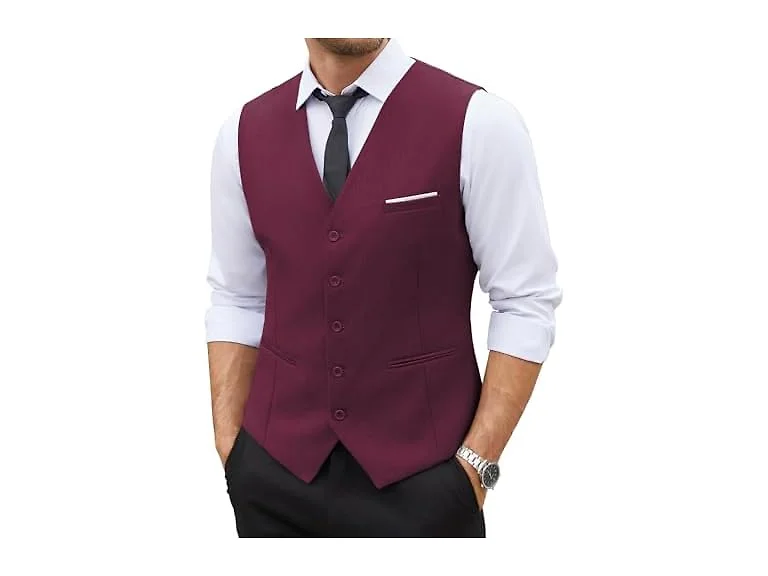Coofandy Men (XL) Suit Vest Slim Business Vest