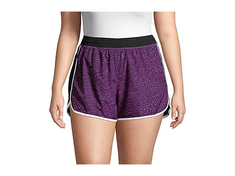 Just MY Size Women (1X) Run Shorts Spot Plum