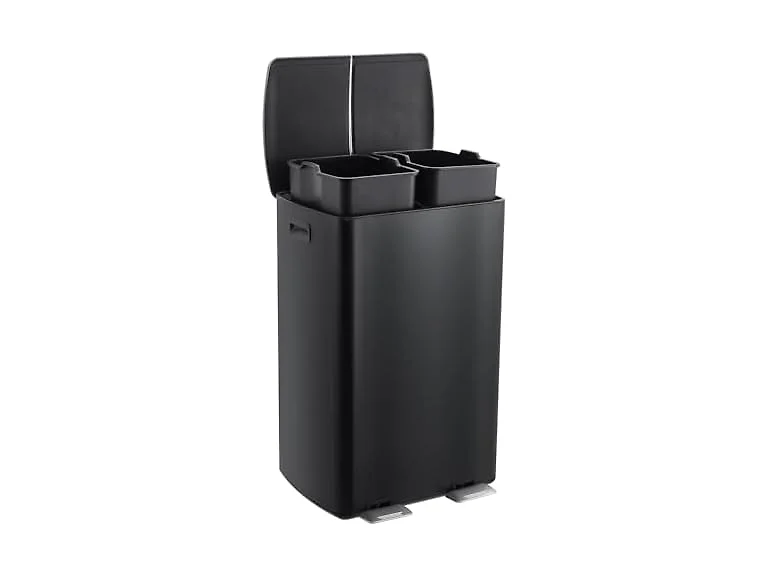 OUTLANE 8 Gal Dual Trash Can Black