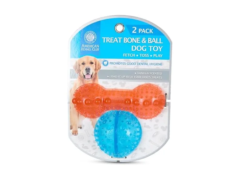 American Kennel Club AKC 2-Pack TPR Treat Toy