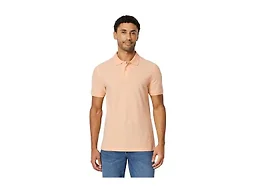 Amazon Essentials Men's Slim-Fit Short-Sleeve Cotton Pique Polo Shirt, Pale Peach, Small