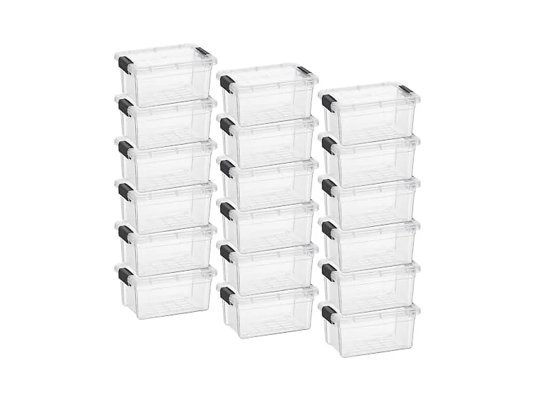 Superio Clear Storage Box with Lid, 3.5 Quart 18 Pack