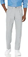 Amazon Essentials Men's Classic-Fit Pleated Dress Pants (Available in Big & Tall), Light Grey, 42W x 32L