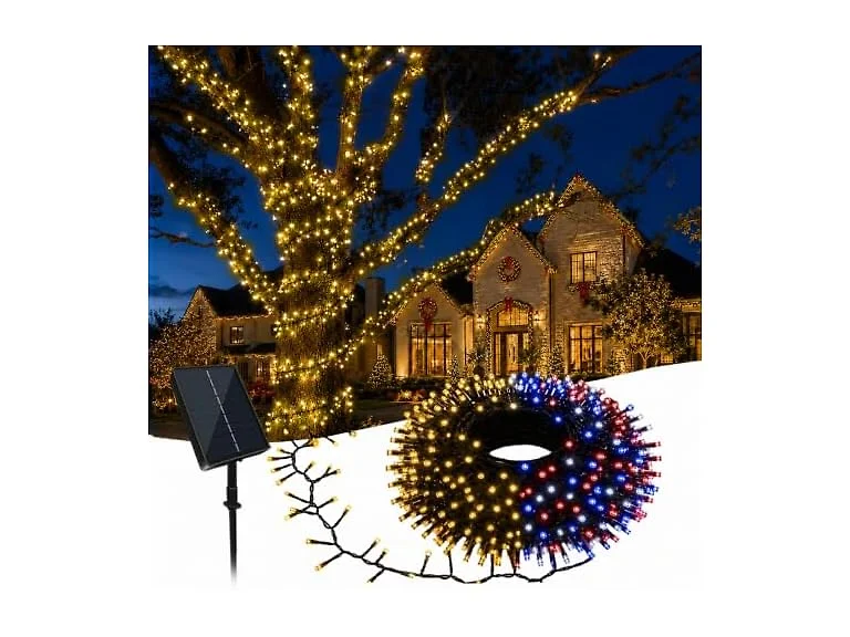 Forlivese 20FT 200LED Solar Christmas String Lights