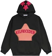 Aelfric Eden Graphic Hoodies for Men Y2K Printed Hoodie Sweatshirt Casual Oversized Long Sleeve Vintage Streetwear Hiphop Hooded Pullover Black XX-Small
