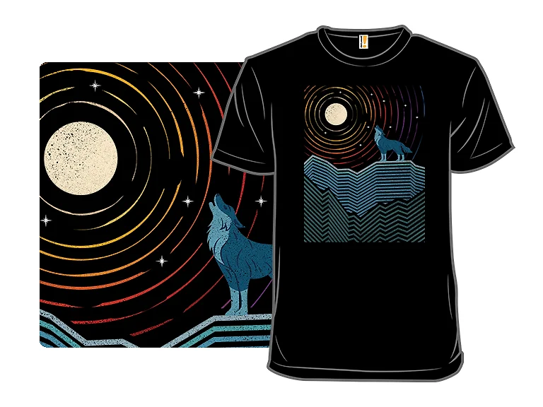 Geometric Wolf Howling at the Moon