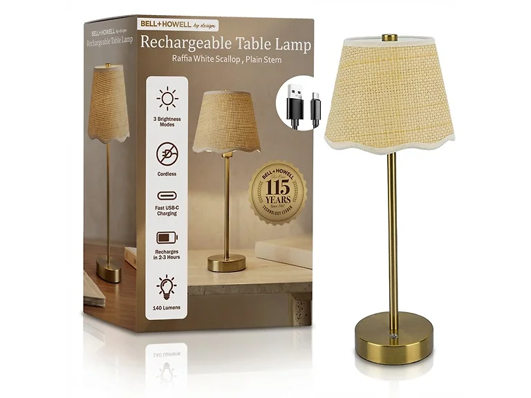 Raffia Scalloped Shade Lamp