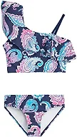 Kanu Surf Girls' Avery Beach Sport One Shoulder Tankini, Summer Navy, 14