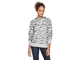 Amazon Essentials Women's Regular-Fit Midweight Fleece Pullover Hoodie with Kangaroo Pocket (Available in Plus Size), Grey Camo, Small