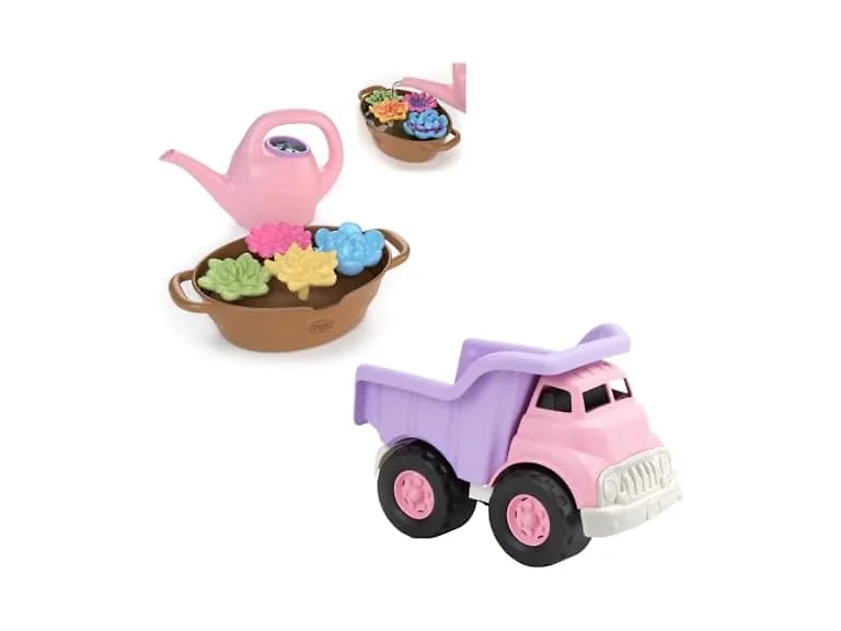 Green Toys Rainbow Bloom & Pink Dump Truck Bundle
