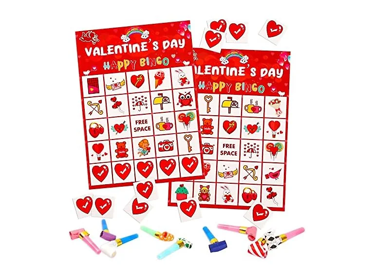 Valentine’s Day Bingo Game for Kids, Bingo Cards 