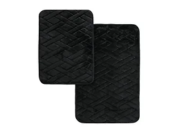 Dan River 5902 2 Pc Memory Foam Bath Mat Bricks - Black