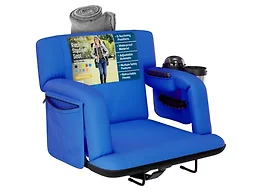 Alpcour APC-RSSAWRB-D-2P 25" Wide Alpcour 2PK Premium Reclining Stadium Seat w/ Armrests Royal Blue