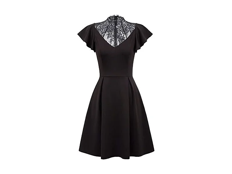 Scarlet Darkness Women (S) Ruffle Cap Sleeve Dress