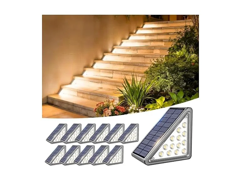 JEJOT 12-Pack Solar Step Stair Lights