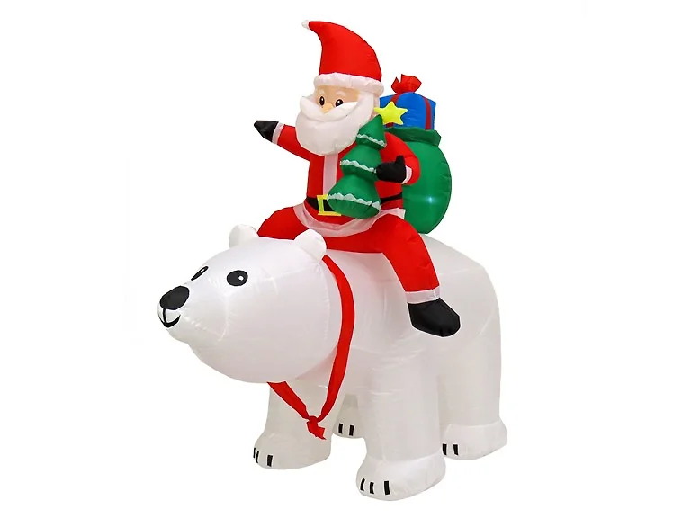 National Tree Company 6 ft. Inflatable Santa Riding Polar