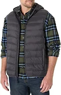 Amazon Essentials Men's Regular-Fit Lightweight Water-Resistant Hooded Puffer Vest, Charcoal, X-Small