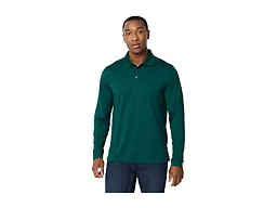 Amazon Essentials Men's Regular Fit Long Sleeve Quick Dry Golf Polo Shirt, Dark Green, X-Small