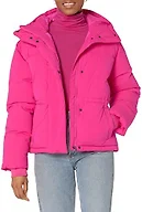 Amazon Essentials Women's Short Waisted Puffer Jacket, Neon Pink, X-Small