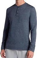 Gaiam Men’s Bliss Balance Long Sleeve Henley, Standard Fit, Stretch Midweight Material, Cool Grey Heather, Small