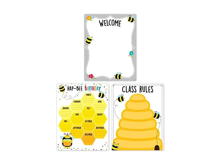 CTP Busy Bees Classroom Essentials 3-Chart Pack for Classroom