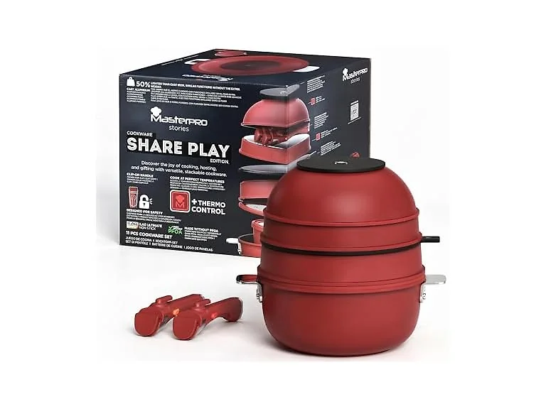 Bergner 11-Piece Non-Stick Cookware Set Red