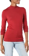 Amazon Essentials Women's Lightweight Mock Neck Pullover Sweater, Regular Fit, Dark Red, XX-Large