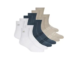 Hurley H600997 10-13 Hurley Men's 12-Pairs High Quarter Crew Socks WHITE/BLUE/SAND