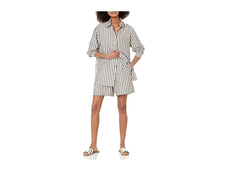 The Drop Kendra Fit Long Shirt, Coffee
