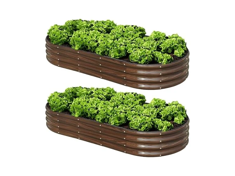 SnugNiture 6x3x1ft Raised Bed 2pc Brown
