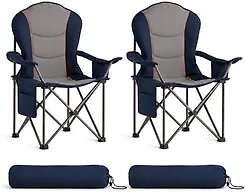 Suptinwear 2-Pack Oversized Camping Chair - Blue & Gray/2 Pack