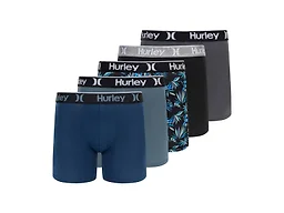 Hurley Men's 5 Pack Printed Boxer Briefs