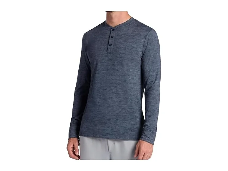Gaiam Men Long Sleeve Henley Shirt