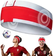 LC-dolida Bluetooth Sports Headband, Wireless Sweatproof Headband Headphones for Soccer Fans, Soft Washable Music Headband for Game Day Outdoor Sports Running