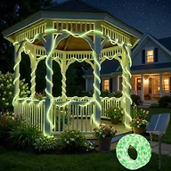 LightSeek Candy Cane Lights Outdoor, 33ft 100 LEDs Solar Rope Lights, Waterproof IP65 Cobwebs Decor with 8 Modes, Solar String Lights for Patio, Wedding, Tree, Christmas dec