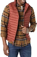 Amazon Essentials Men's Lightweight Water-Resistant Packable Puffer Vest, Earth Red, X-Small