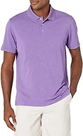Amazon Essentials Men's Moisture Wicking Golf Polo Shirt, Short Sleeve, Slim-Fit, Quick-Dry, Purple Heather Large