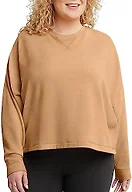 Hanes Women's Originals Cozy Fleece Crop Top, Soft-Brushed Pullover, Cropped Sweatshirt