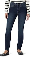 Amazon Essentials Women's High Stretch Mid-Rise Skinny Jeans, Dark Wash, 10 Short