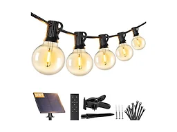 Brightever B0G4M12YPH G40 Solar 50FT String Lights